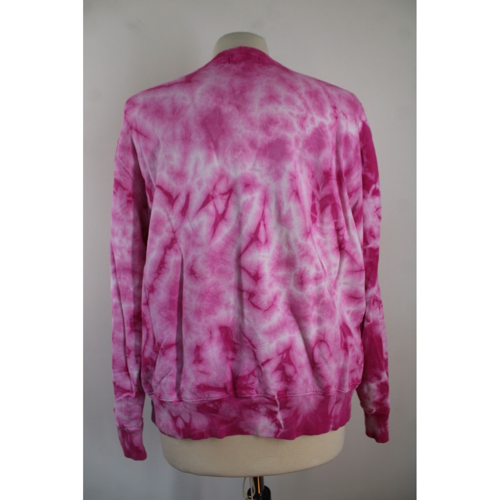 Monrow M Pink Tie Dye Sweatshirt Crewneck Long Sleeve French Terry - Picture 5 of 11